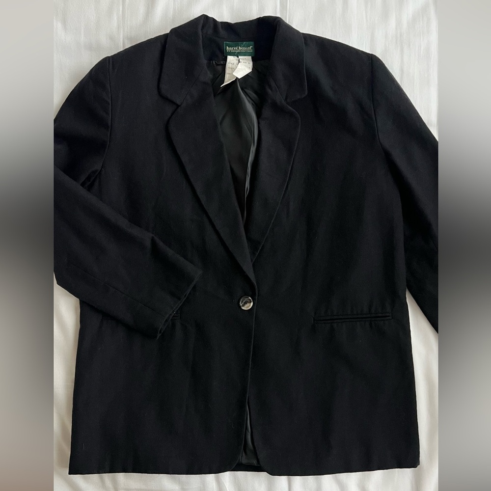Black Wool Blazer - image 1